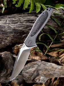 WE KNIFE CO -805F , Wisp ,6AL4V Titanium Inlay Carbon Fiber, CPM-S35VN