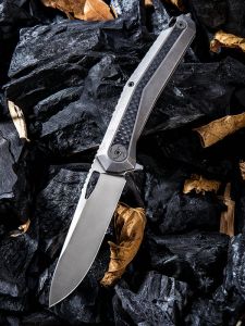 WE KNIFE CO - 808B , Caliber , CPM-S35VN , 6AL4V Titanium Inlay Carbon Fiber