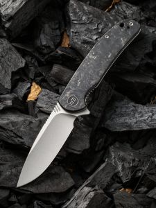 WE KNIFE CO - 809D , Practic , Bohler M390 , Marble Carbon Fiber , Tip-Up,L/R