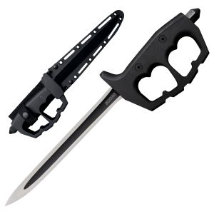 Cold Steel Knives-80NTST , Chaos Stiletto , Dagger , Aluminum Handles , W/ Secure Ex Sheath ,  SK-5 Carbon Steel Blade , Fixed Blade Knife