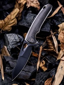 WE KNIFE CO - 912DS-2 , Synergy2 , Heimskringla Damasteel , 6AL4V Titanium , Tip-Up, Right Carry