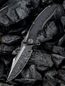 WE KNIFE CO -814DS , Chimera , Damasteel (ODIN HEIM) , 6AL4V Titanium