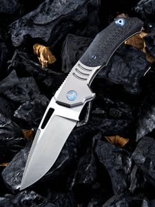 WE KNIFE CO -817C , STIXX , Bohler-M390 , 6AL4V Titanium Inlay Carbon Fiber