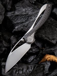 WE KNIFE CO -821A - Pleroma , 6AL4V Titanium Inlay Carbon Fiber,Bohler M390
