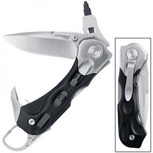 Leatherman Tools- 830336 - K502X , Lockback Pocket  Knife, Multitool,3'' Plain Blade, W/  Carabiner Clip, Rare, Discontinued