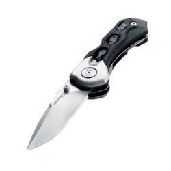 Leatherman Tools- 830424 , LockBack Knife, Multitool, 3'' Plain Blade, W/ Leather Sheath & Carabiner , Rare, Discontinued- K502X
