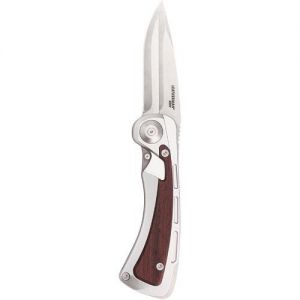 Leatherman Tools-830622 Steens,  Fixed Blade Knife, 3.75'' Drop Point Blade, Aluminum Handles With Rosewood Inlays, With Leather  Sheath