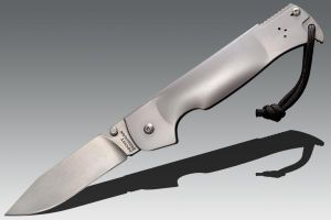 Cold Steel Knives-95FB , Pocket Bushman Folding Knife, 4.5''  Clip Point Blade, Stainless Steel Handles, W/ Pocket Clip, Rare, Discontinued