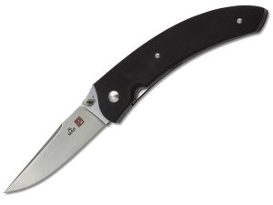 Al Mar Knives-SKE-2 Shrike Folding Pocket Knife,4'' VG-10 Plain Blade, Black G-10 Handles, With Pocket Clip