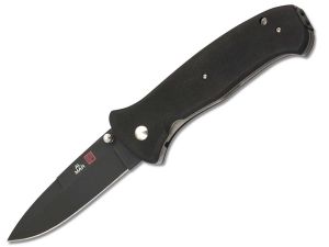 Al Mar -MS2KB Mini SERE 2000 Tactical Pocket Knife, 3'' VG-10 Drop Point Blade, With Pocket Clip, Black G-10 Handles