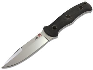 Al Mar Knives-MSRO-V Mini S.E.R.E Operator Tactical Fixed Blade Knife, 4'' VG-10 Satin Blade, With Nyl;on Sheath, Linen Black Micarta Handles, Made In Japan