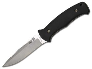 Al Mar Knives-SRO-S , S.E.R.E Operator Tactical  Fixed Blade Knife, 5'' Sawback S30-V Blade, Black Linen Micarta Handles, TekLock Sheath, Rare, Discontinued
