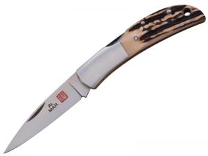 Al Mar 1002S Hawk Lockback Pocket Knife , 2.5'' Blade With Genuine Stag Scales