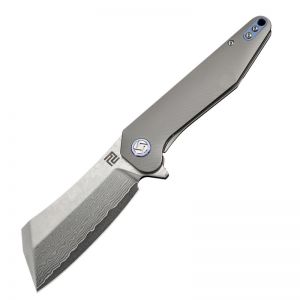 ARTISAN CUTLERY OSPREY ATZ-1803GD DAMASCUS BLADE TITANIUM TC4 HANDLE FOLDING KNIVES
