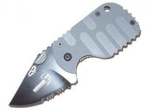 Boker B0589CAMO Subcom F - CLB  Folder Black Serrated Blade, FRN Handle