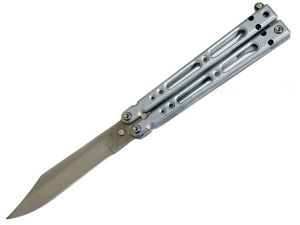 Bear-OPS B-400-T Bear Song II  Butterfly Knife Black Plain, Aluminum Handles