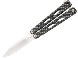 Bear-OPS  B-450-AICF-S  Bear Song IV Butterfly Knife , Aluminum Handles  Satin Blade -35020