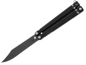 Bear -OPS B-200-B4-T Butterfly Knife, Black G10 Handles, Black Clip Point-35004