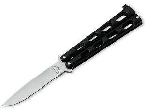 Bear & Son-113B , 4'' Butterfly Knife,, 440 Stainless Steel Blade, Zinc Metal Handles