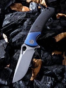 WE KNIFE CO - 903B , Bishop , Bohler M390 , 6AL4V Titanium with Inlay Carbon Fiber
