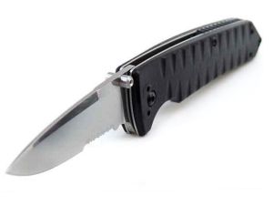 BLACKHAWK!-153011SL-Blades Spring Assisted Opening Knife BHB30 (3.25" Satin Serr)