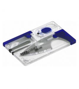 TOOL LOGIC- ICE LITE BLUE-  A Complete Knife, Toolkit and mini-flashlight Multi-Tool Knife ( 2" Partially Serrated Blade )