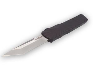 Brian Tighe And Friends - 001300-5 , Twist Tighe OTF , Charcoal Aluminum Handles , 3.75'' Tanto  CPM154 Blade Steel , W/ Pocket Clip