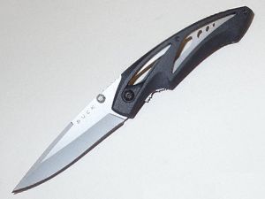 Buck Knives-B177-BK , Adrebaline , Folding Pocket Knife , 3'' Plain Blade, Anodized Aluminum Handles , ,W/ Pocket Clip, Rare, Discontinued