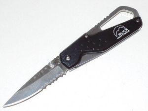 Buck Knives-B752-BKX-0 Short Approach  Folding Pocket Knife, 2-3/4'' Drop Point Blade, Black Aluminum Handles, Rare-Discontinued, W/Lanyard Hole