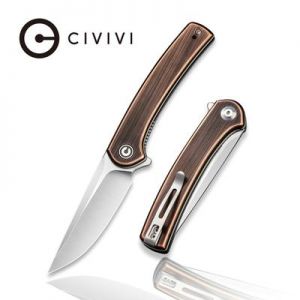 CIVIVI Mini Asticus Flipper Knife - Black Hand Rubbed Copper Handle (3.25" Satin Finished 10Cr15CoMoV) C 19026B-1