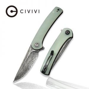 CIVIVI Mini Asticus Flipper Knife - Natural G10 Handle (3.25" Black Hand Rubbed Damascus) C 19026B-DS1