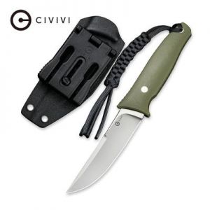 CIVIVI Tamashii Fixed Blade Knife - OD Green G10 handle (4.07" Satin Finished D2) C 19046-2