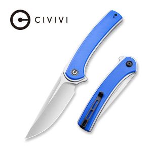 Civivi - Asticus Flipper Knife Blue G10 Handle (3.80'' Satin D2) C 2002C