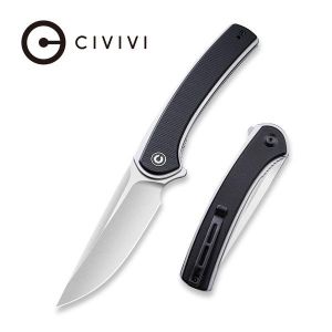 Civivi - Asticus Flipper Knife Black G10 Handle (3.80” Satin D2) C 2002D