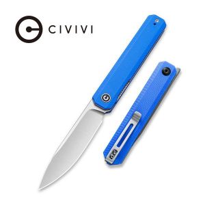 CIvivi - Exarch Front Flipper Knfie Blue G10 Handle (3.22'' Satin D2) C 2003B