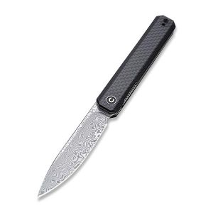 Civivi - Exarch Front Flipper Knfie Twill Carbon Fiber Overlay On Black G10 Handle (3.22'' Damascus) C 2003DS-1