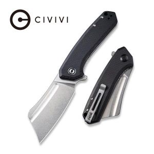 Civivi - Mini Bullmastiff Flipper Knife Black G10 Handle (2.97'' Stonewashed 9Cr18MoV) C 2004C