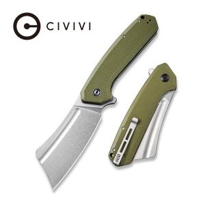 Civivi - Bullmastiff Flipper Knife OD Green Coarse G10 Handle (3.83'' Stonwashed 9Cr18MoV) C 2006A