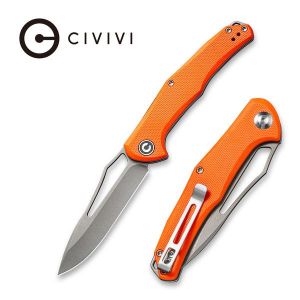 Civivi - Fracture Slip Joint Knife Orange G10 Handle (3.35" Gray Stonewashed 8Cr14MoV Drop Point) C 2009C