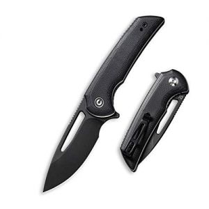 CIvivi - Odium Flipper Knife Black G10 Handle (2.65" Black Stonewashed D2) C 2010E
