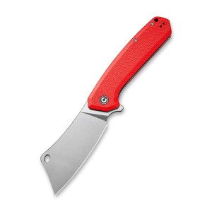 Civivi - Mastodon Flipper Knife Red Coarse G10 Handle (3.83" Stonewashed 9Cr18MoV) C 2012B