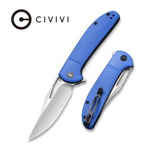 Civivi - Ortis Flipper Knife Blue Fiber-glass Reinforced Nylon Handle (3.25" Satin 9Cr18MoV) C 2013A