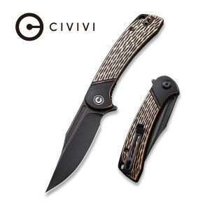 Civivi - Dogma Flipper Knife Black Polished Copper Handle (3.46"Black Stonewashed D2) C 2014B