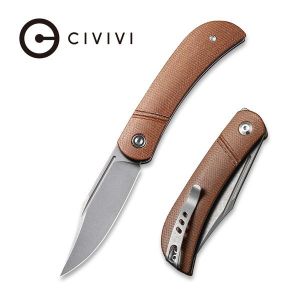Civivi - Appalachian Drifter Slip Joint Knife Brown Micarta Handle (2.96" Gray Stonewashed S35VN) C 2015A