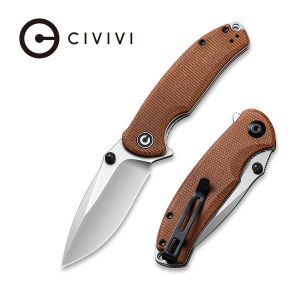 Civivi - Pintail Flipper Knife Brown Micarta Handle (2.98" Satin Finished CPM S35VN) C 2020A