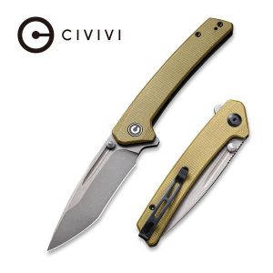 Civivi - Keen Nadder Flipper Knife Olive Micarta Handle (3.48” Gray Stonewashed Bohler N690) C 2021C