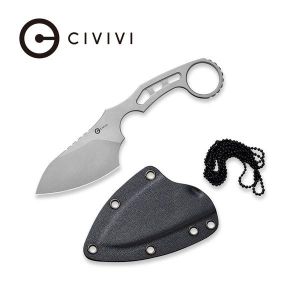 Civivi - Planck Fixed Blade Knife With 1 PC Kydex Sheath (2.87'' Grey Stonewashed D2) C 2022A