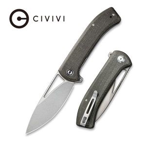 Civivi - Riffle Filpper Knife Dark Green Micarta Handle (3.46" Gray Stonewashed 14C28N) C 2024C