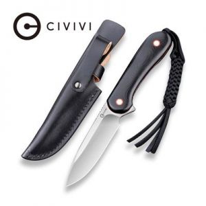 CIVIVI Fixed Blade Elementum - Black / Red G10 Contoured Handle (3.98" Satin Finished 10Cr15CoMoV) C 2104A