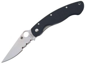 Spyderco C36GPSE Military Folding Knife , Black G-10 Handles, Combo Edge